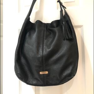 COACH SOFT BLACK LEATHER HOBO-STYLE PURSE